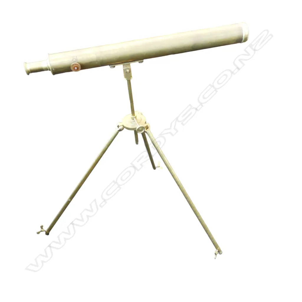 DOLLOND OF LONDON BRASS TELESCOPE ON TRIPOD # 8229 [FLOOR STANDING] L800MM+/- Image 1++