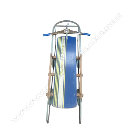 VINTAGE 'SILVER STREAK' METAL SLED L.1200mm