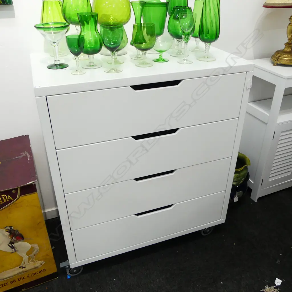 MODERN 4 DRAWER UNIT ON WHEELS 800x450x935mm Image 1++