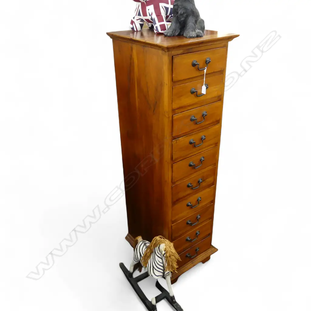 10 DRAW WOODEN TALLBOY 400x450x1350mm Image 1++