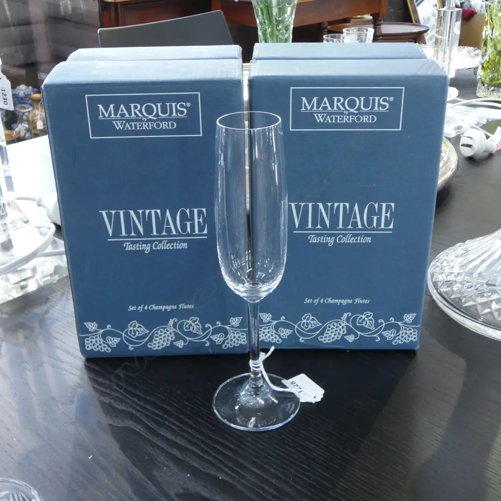 6 MARQUIS BY WATERFORD CHAMPAGNE FLUTES H.230mm + 2 BOXES Image 1++