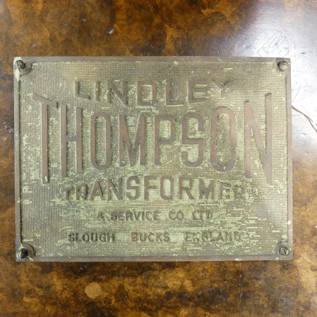 LINDLEY THOMPSON TRANSFORMER PLAQUE 140x190mm 'FROM PT. CHEV DECOMISSIONED JULY 2011' VERSO Image 1++
