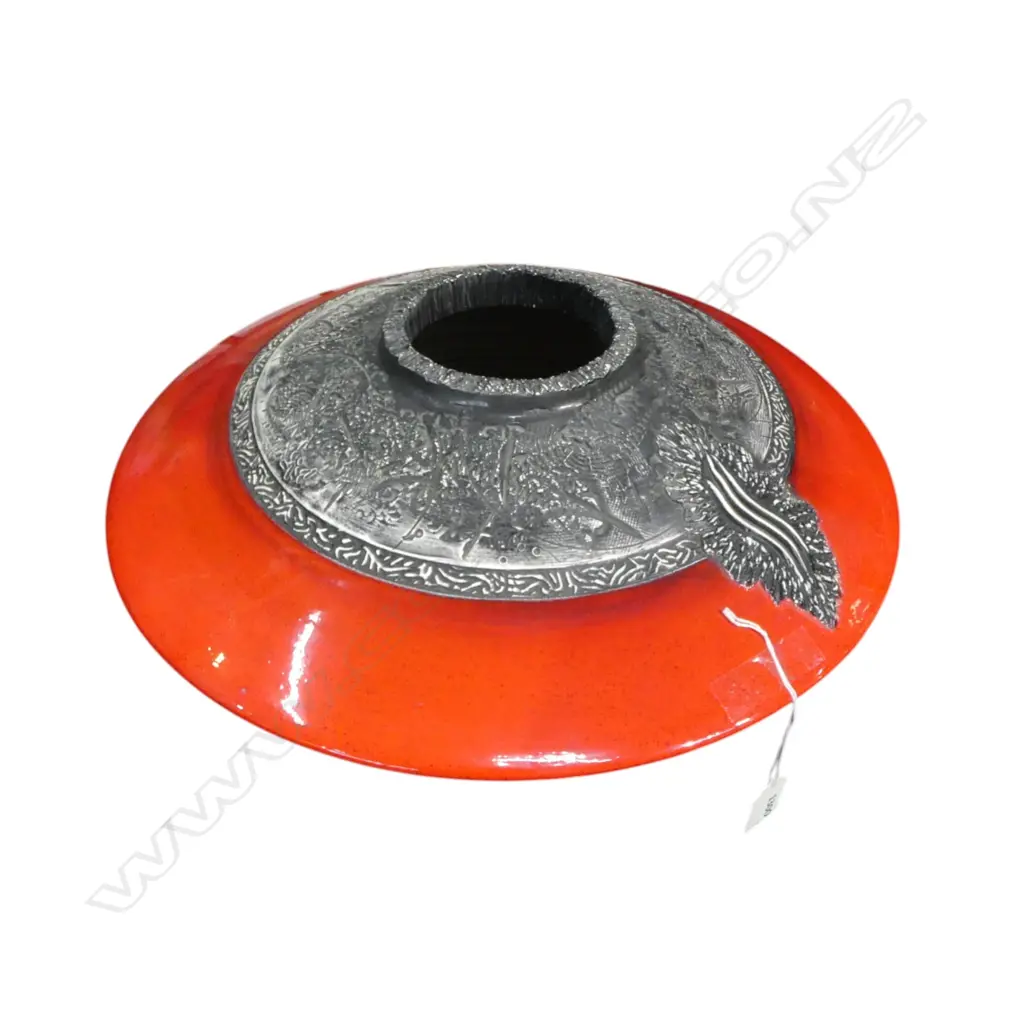 LG RED STUDIO POTTERY VASE, 450mm dia Image 1++