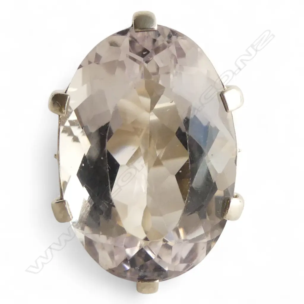 S/SILVER PALE AMETHYST COCKTAIL DRESS RING SIZE L Image 1++