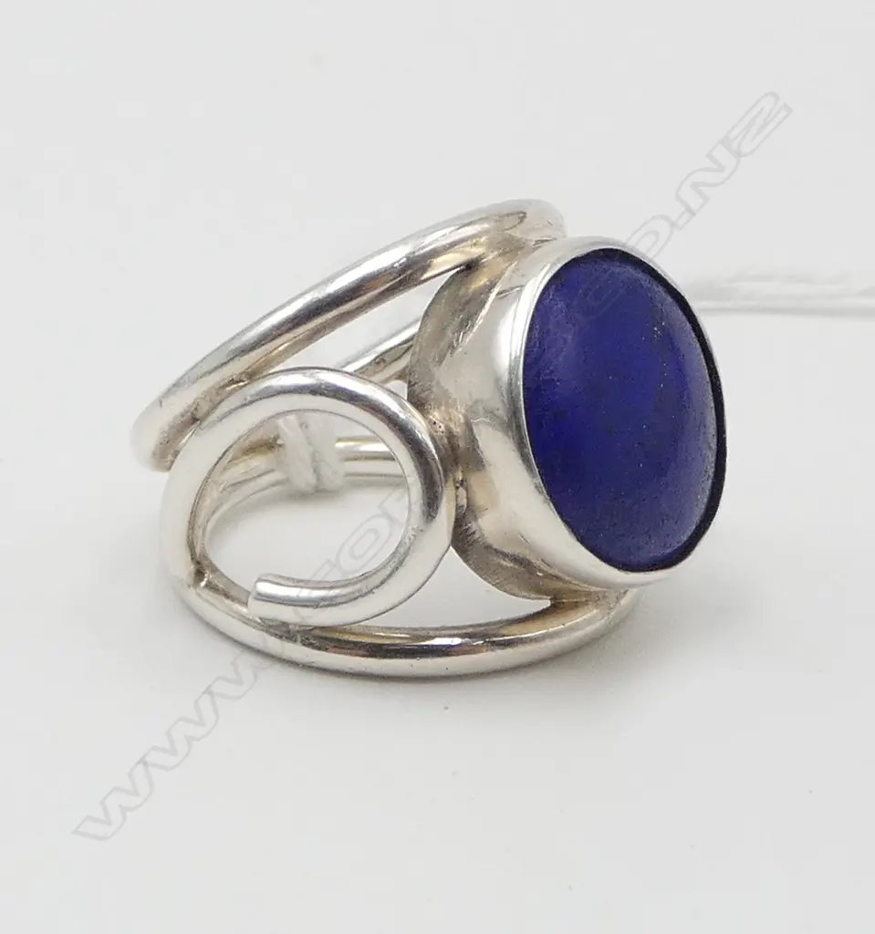 **RTV**  S/SILVER RETRO STYLE LAPIZ DRESS RING 10 GMS SIZE N Image 1++