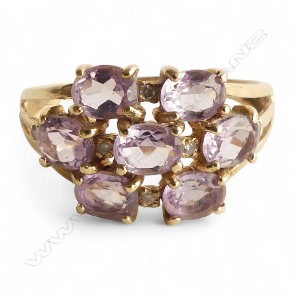 9ct GOLD & AMETHYST? RING 3.07gms SIZE U Image 1++
