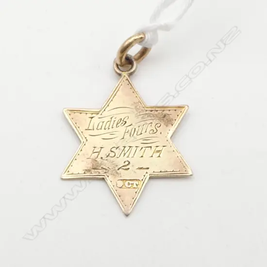 9CT STAR MEDAL 'LADIES PAIRS' 2.07gms