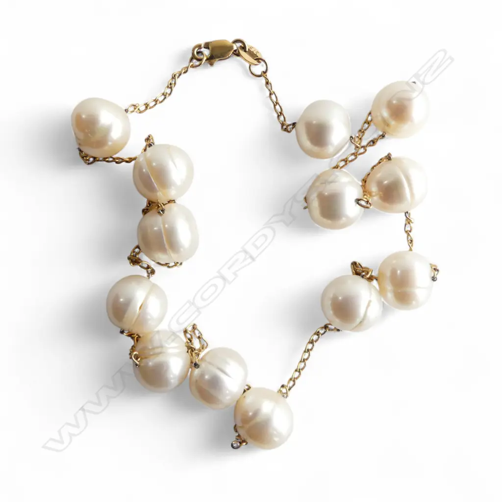 (19) 9CT GOLD AND FRESH WATER PEARL NECKLACE 2.38gms (val $3,895) ATTACHED Image 1++