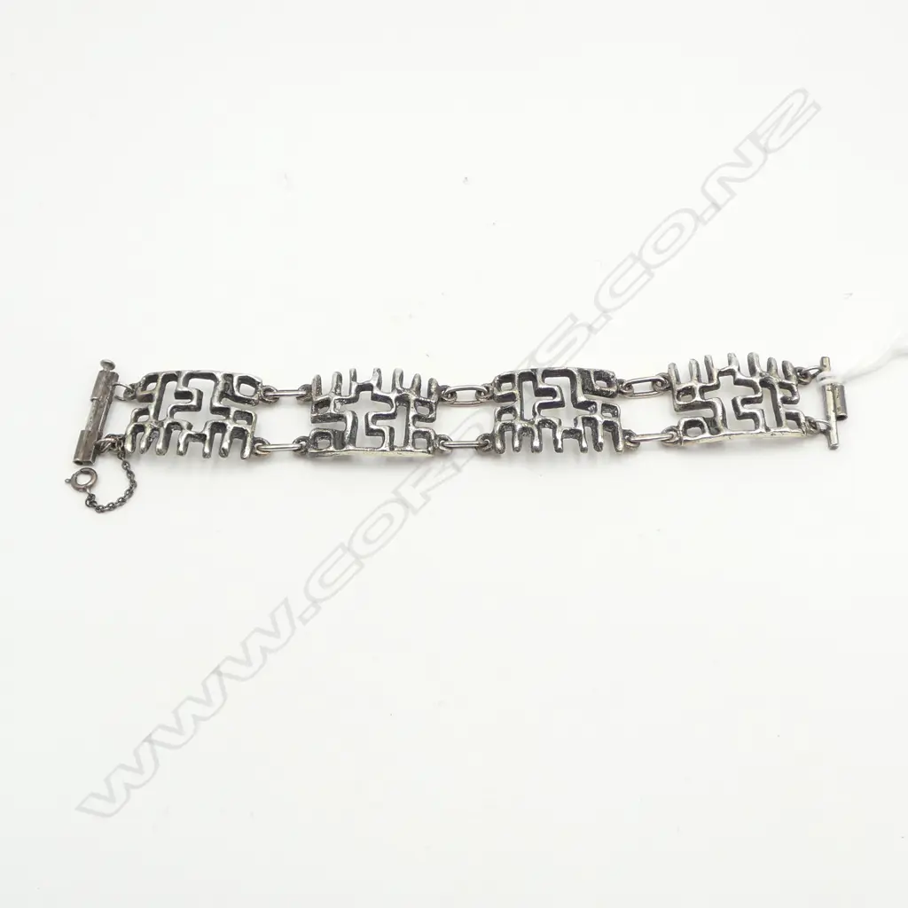 835 SILVER BRUTALIST SYLE DESIGNER BRACELET Image 1++