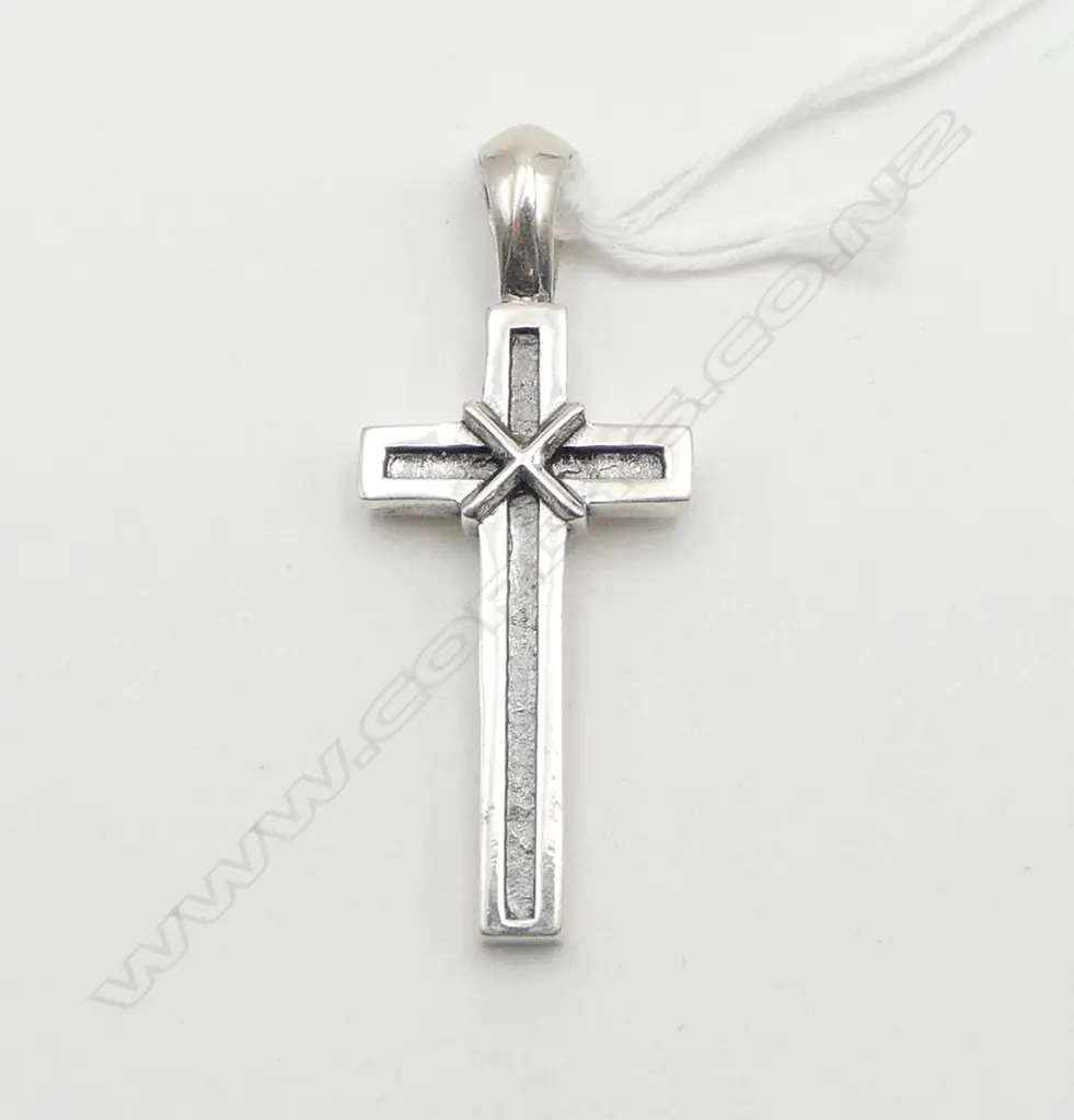 'CHROME HEARTS' 925 SILVER CROSS PENDANT, H.50mm 10.8gms Image 1++