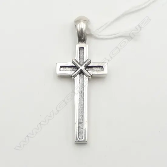 'CHROME HEARTS' 925 SILVER CROSS PENDANT, H.50mm 10.8gms