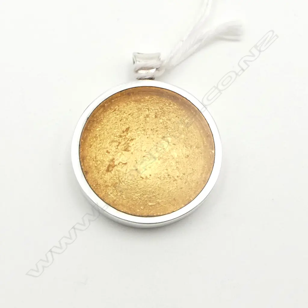 JENS HANSEN SILVER AND GOLD LEAF PENDANT Image 1++