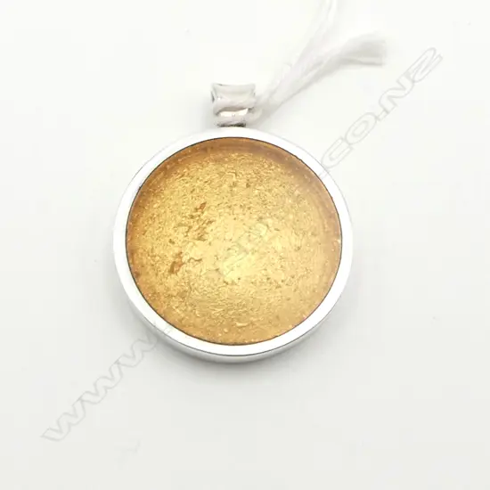 JENS HANSEN SILVER AND GOLD LEAF PENDANT