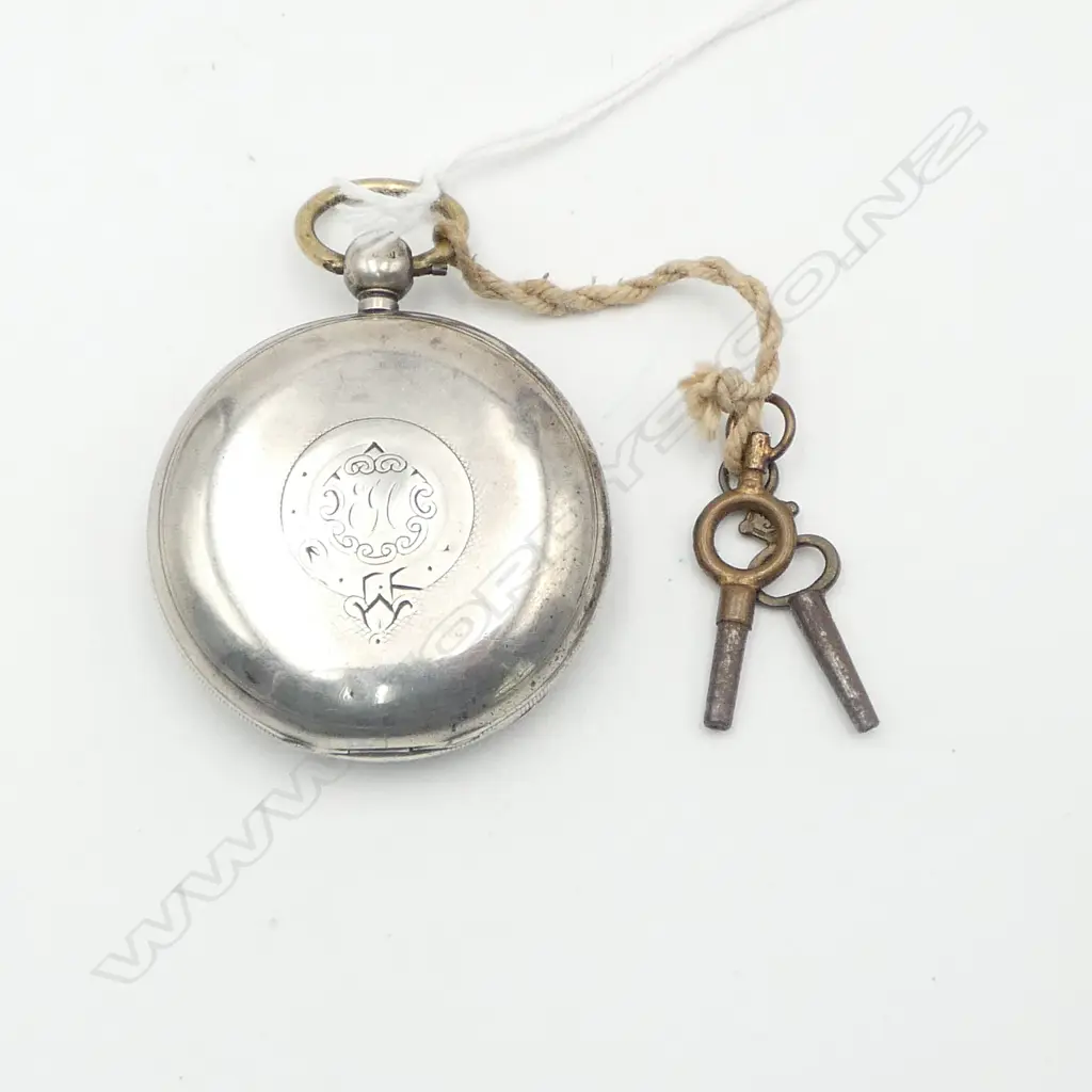 VICTORIAN SILVER POCKET WATCH 104gms (including movement) Image 1++