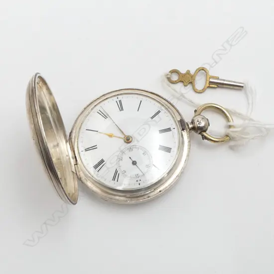 SILVER Birmingham 1880 HUNTER POCKET WATCH fusee movement running 