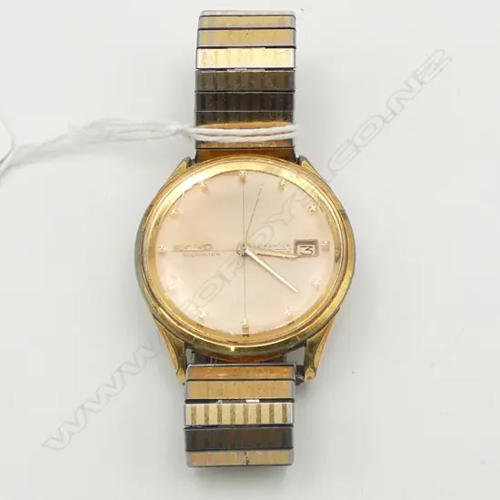 VINTAGE SEIKO 'SELFDATER SEALION55' GENT'S GOLD PLATE WRISTWATCH Automatic 24 jewel. Running