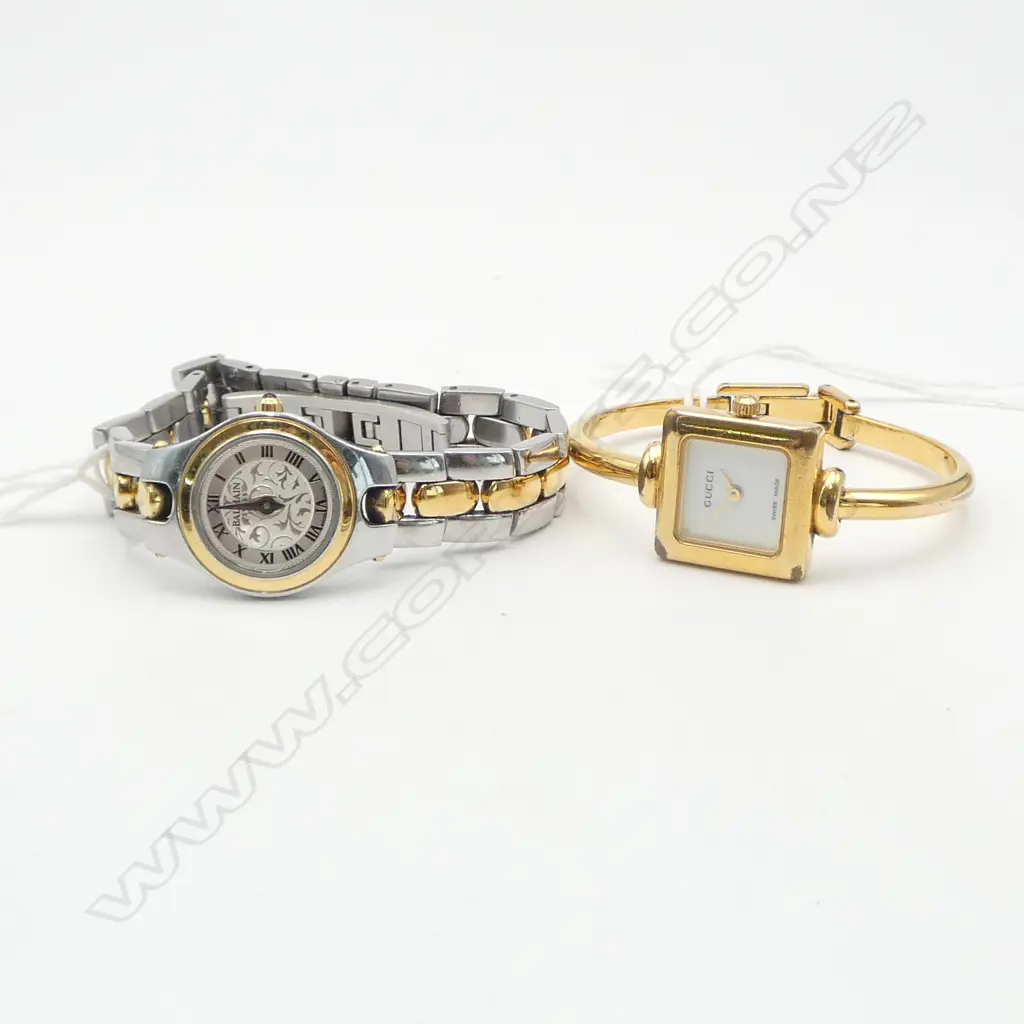 2 SWISS WRIST WATCHES; GP GUCCI (some wear), BALMAIN Image 1++
