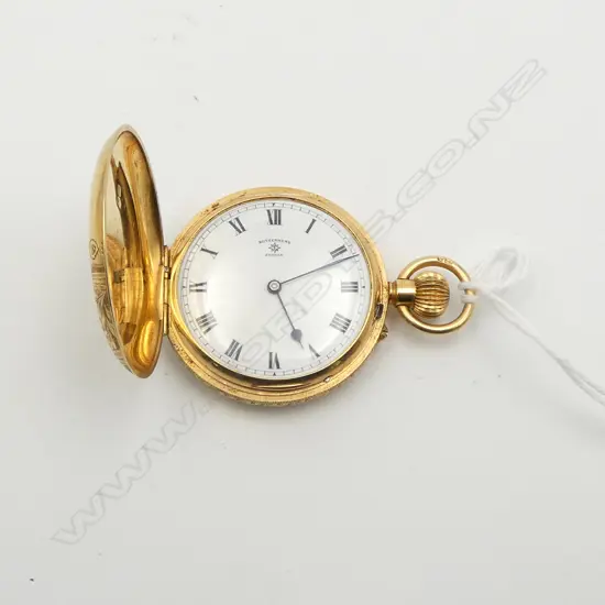 Rotherhams 18ct LADIES FULL HUNTER POCKET WATCH, LONDON 1910  40.9gms bezel & glass loose