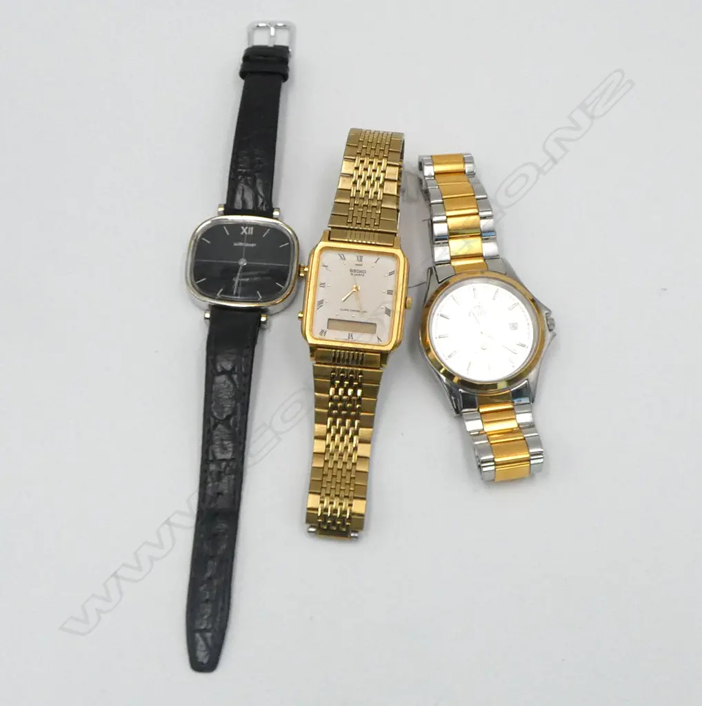 SEIKO GENTS DRESS WATCH, REMY QUARTZ DRESS WATCH (NEED BATTERIES) WITH ONE OTHER Image 1++
