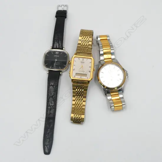 SEIKO GENTS DRESS WATCH, REMY QUARTZ DRESS WATCH (NEED BATTERIES) WITH ONE OTHER