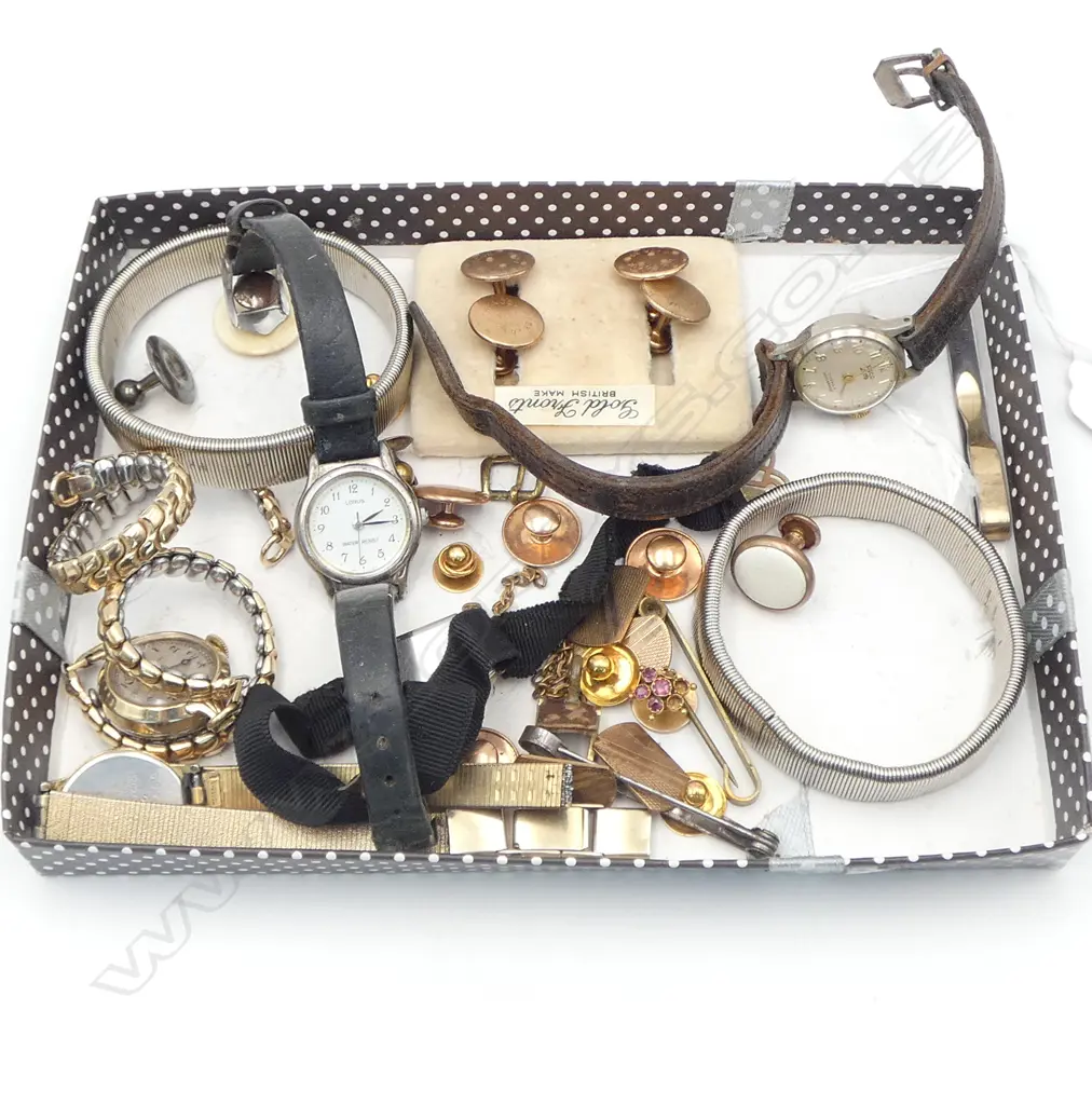 WRIST WATCHES, CUFFLINKS, STUDS (SOME STG) ETC Image 1++