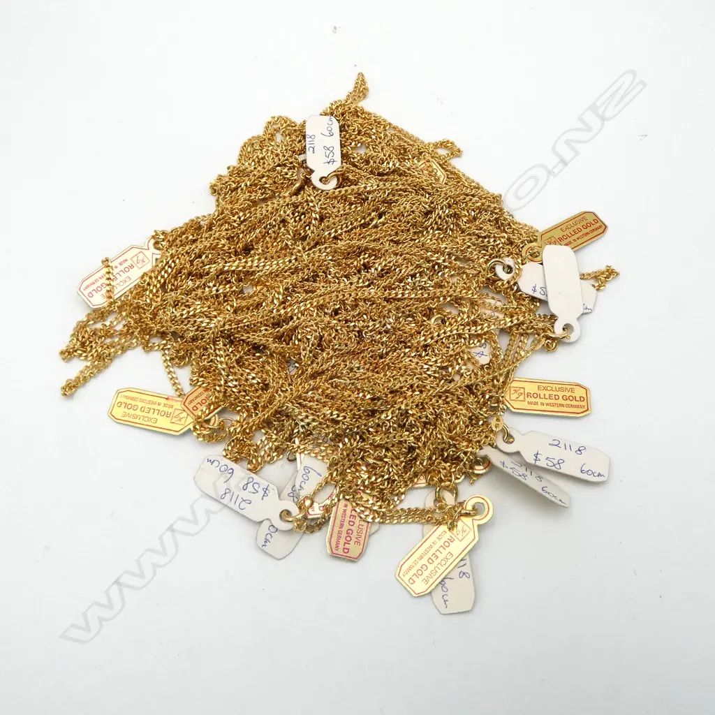LRG QUANTITY of QUALITY NEW ROLLED GOLD CHAINS, 156gm (Made in Germany) Image 1++