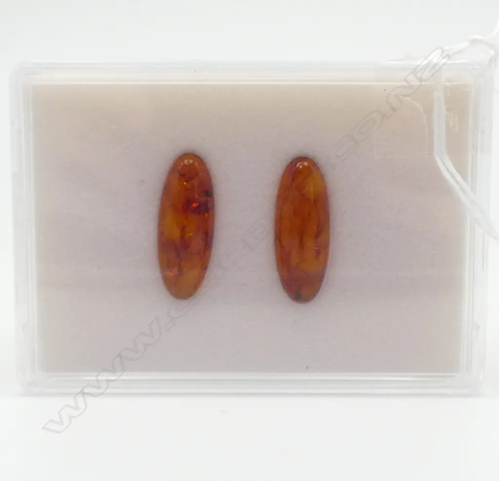PR AMBER DROP CABOCHONS, 4ct Image 1++