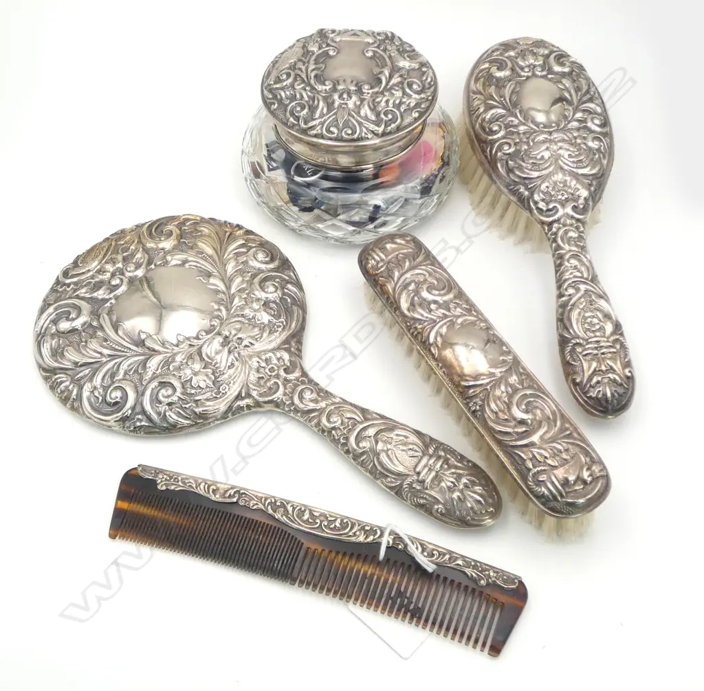5 PCE STG SILVER DRESSING SET, B'HAM 1980 Image 1++