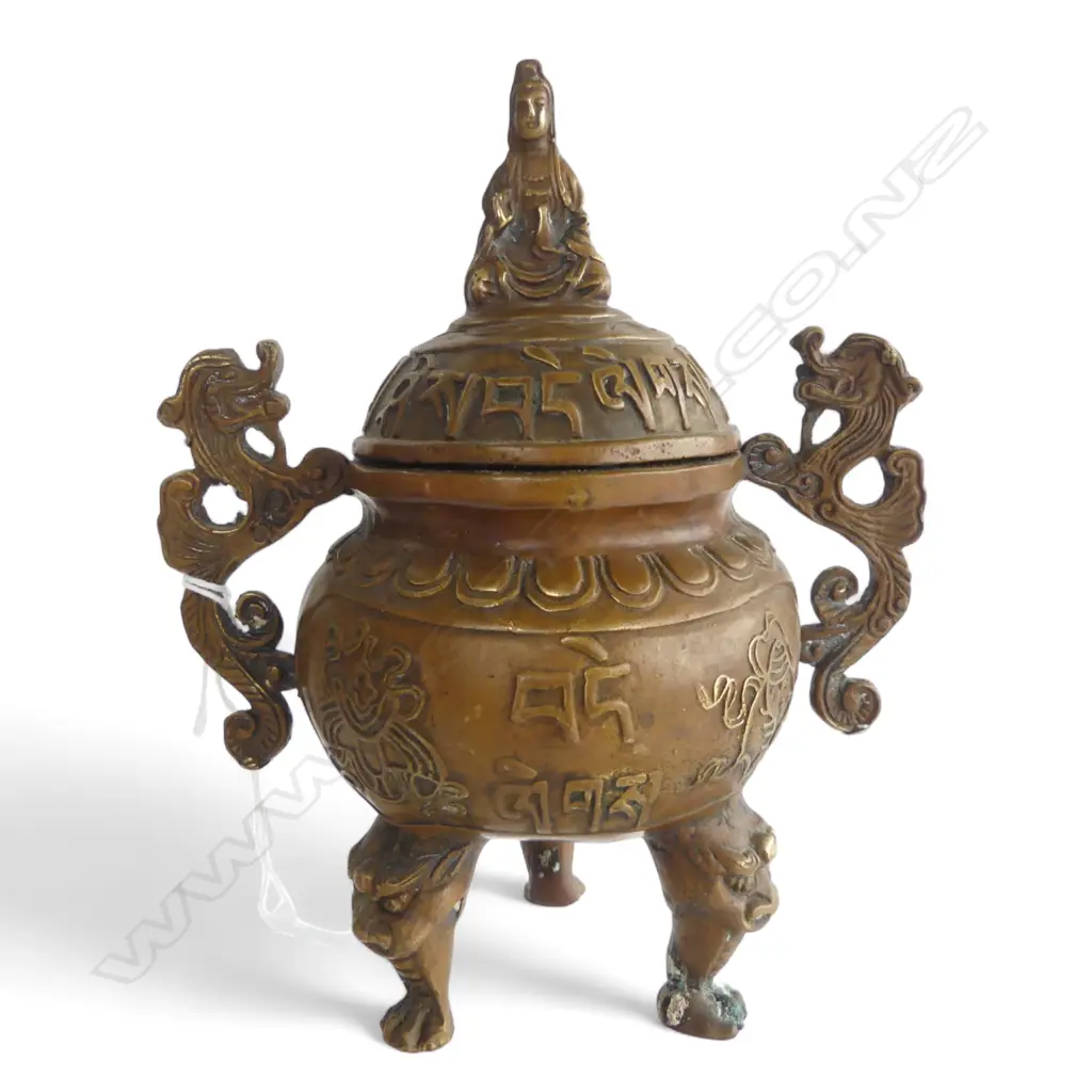 **RTV**  ORIENTAL METAL CENSER H.180mm with buddha figure finial Image 1++