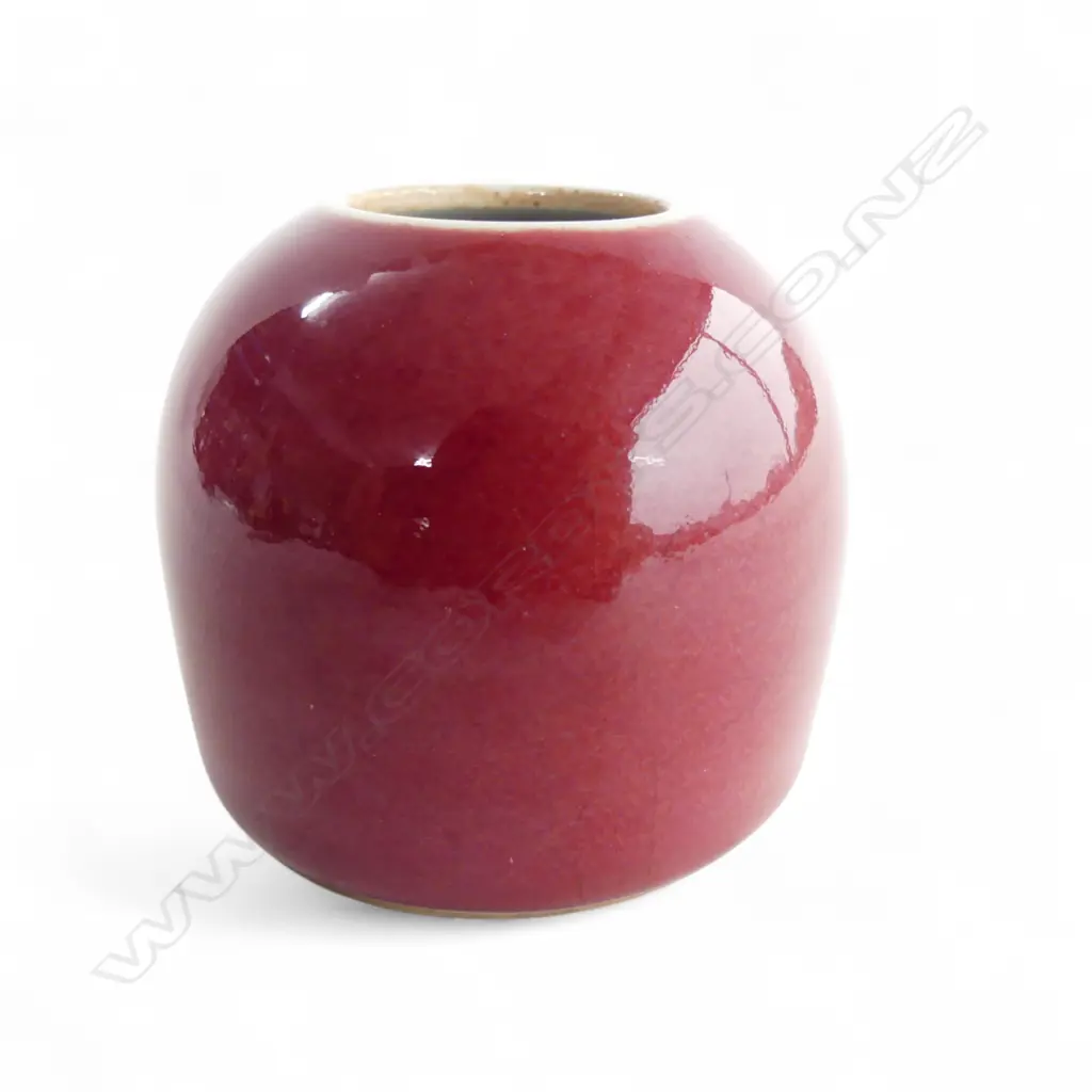 Red glazed CHINESE POT H.55mm brush washer? Image 1++
