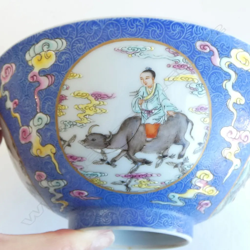 6 ORIENTAL BOWLS, HAIRLINES 150mm dia Image 1++