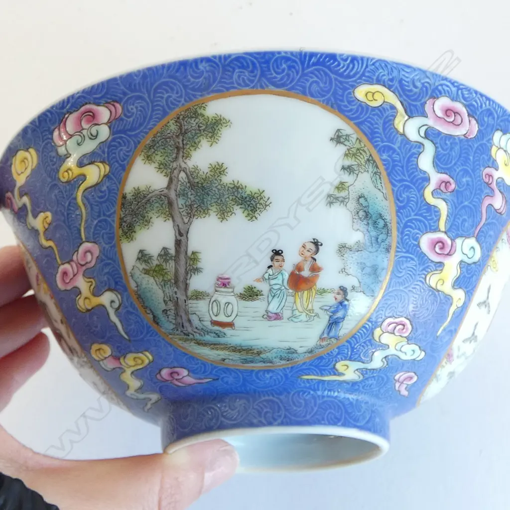 6 ORIENTAL BOWLS, HAIRLINES 150mm dia Image 1++