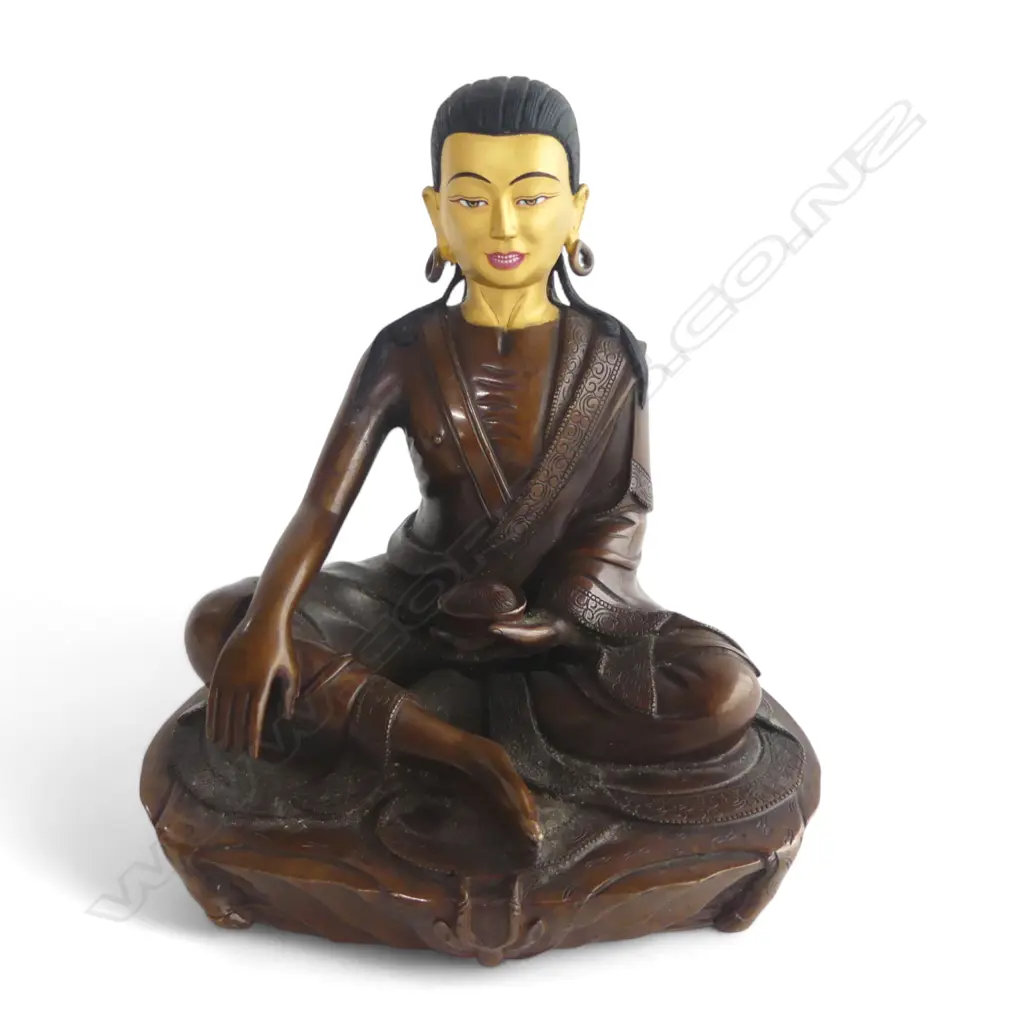 TIBETAN BRONZE MILAREPA BUDDHA FIGURE H.180mm Image 1++