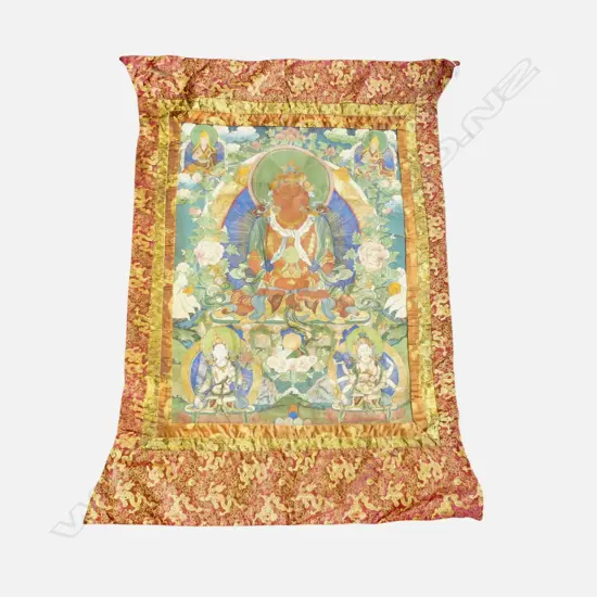 HAND PAINTED TIBETAN AMITIYUS BUDDHA THANGKA 1170x800mm