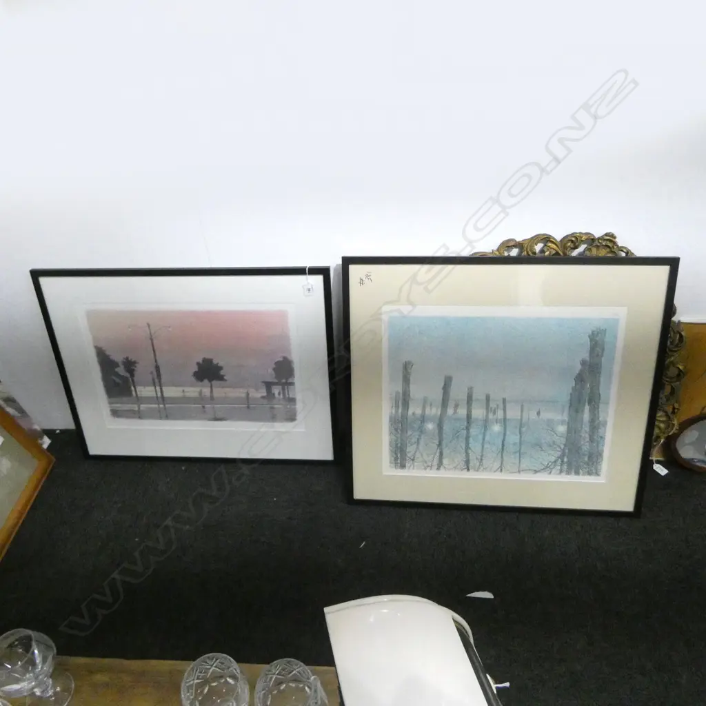 2 FRAMED PRINTS OF THE SAME ARTIST, Ed. 111/300 & 37/240, 370x570mm Image 1++