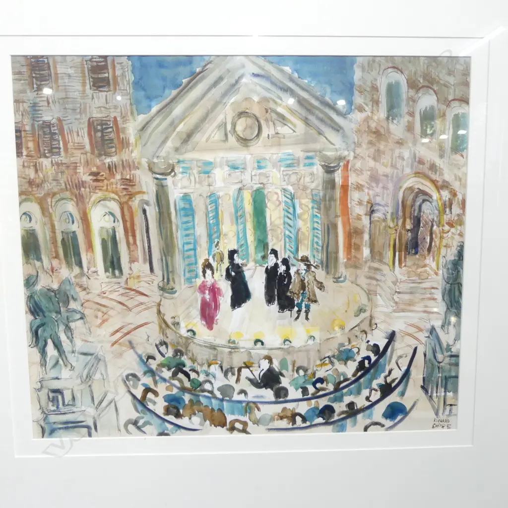 RICHARD CHRISP (NZ b.1944) THEATRE PERFORMANCE, WC '92 545x635mm Image 1++