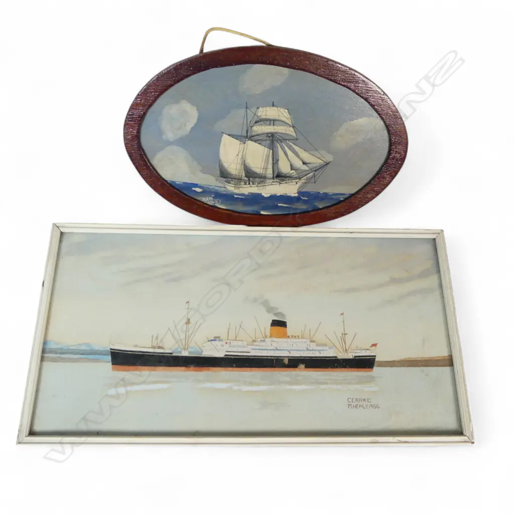 W/C SHIP THE CERAMIC BY M HEALY H200 L380MM &  OVAL OIL THE HUIA H180 W270MM Image 1++
