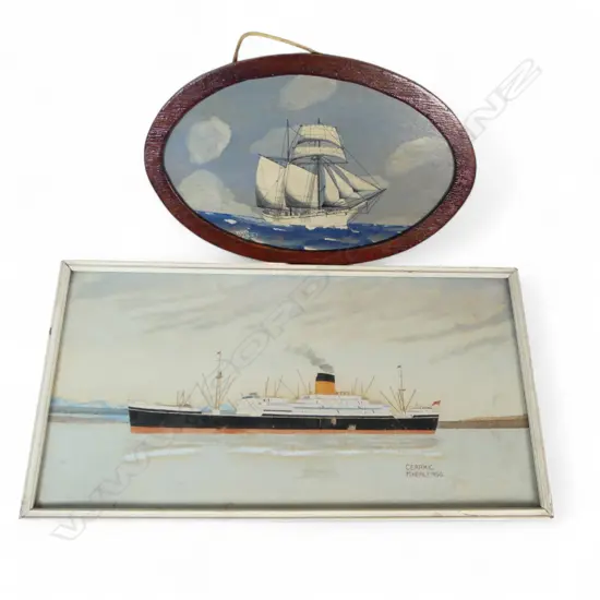 W/C SHIP THE CERAMIC BY M HEALY H200 L380MM &  OVAL OIL THE HUIA H180 W270MM
