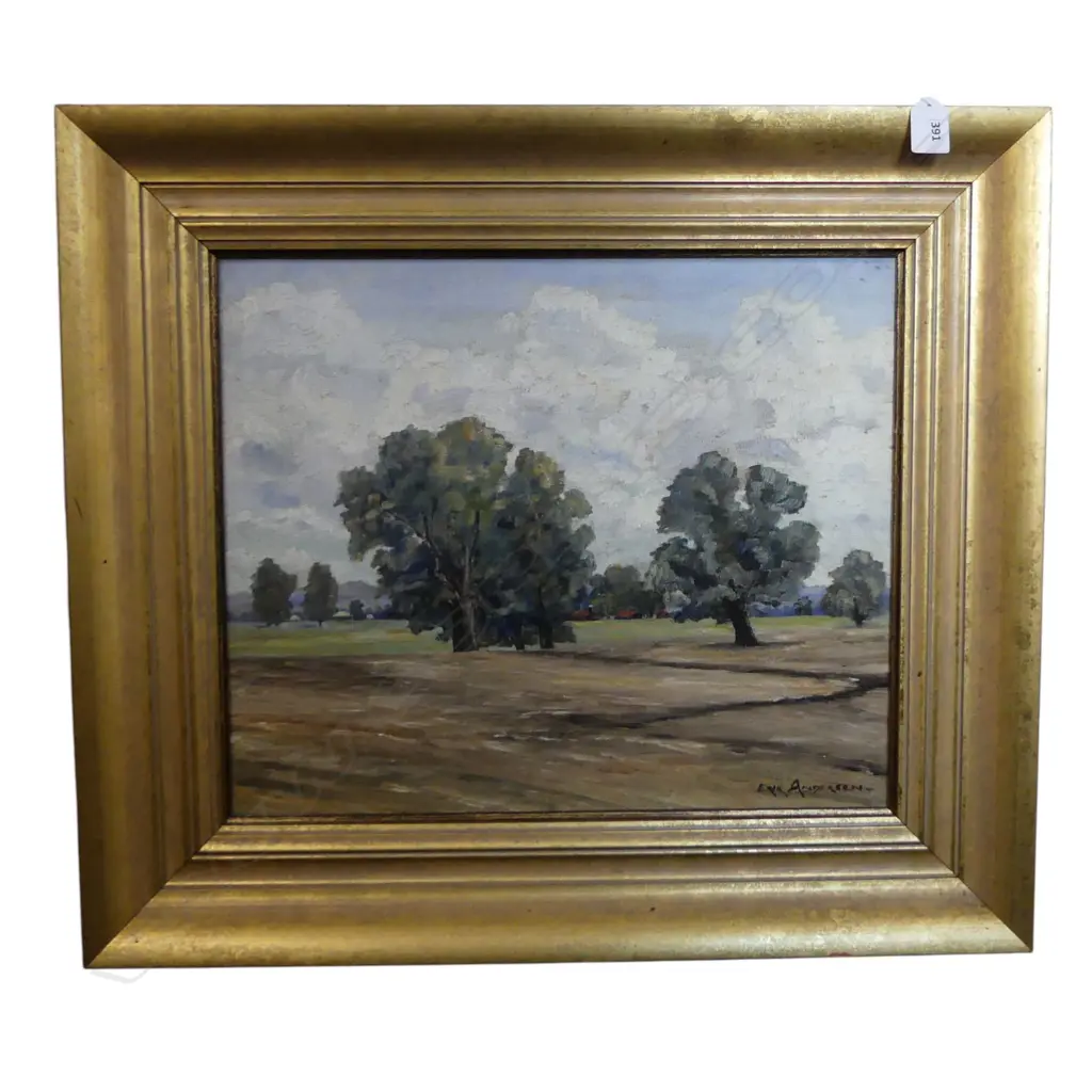 ERIC ANDERSON, RIVER RED GUMS, OIL ON BOARD, 370x450mm Image 1++