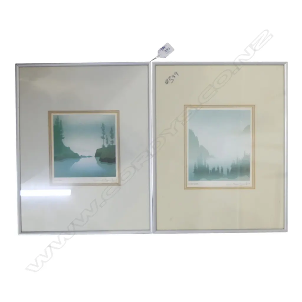 2 PETER & TRAUDL MARKGRAF PRINTS, LOWTIDE & NOVEMBER, 155x140mm Image 1++