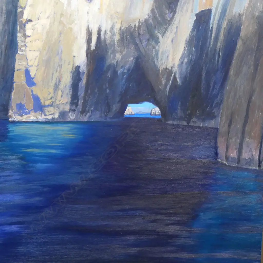 TOM BURNETT (NZ 1958-), COASTAL CLIFFS LANDSCAPE, ACRYLIC ON BOARD, SIGNED, 1900 x 1200mm Image 1++