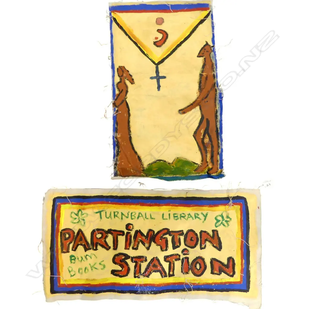 LEE FELTHAM, "PARTINGTON STATION", ACRILIC ON ROLL CANVAS X 2, 370 X 680MM provenance below Image 1++