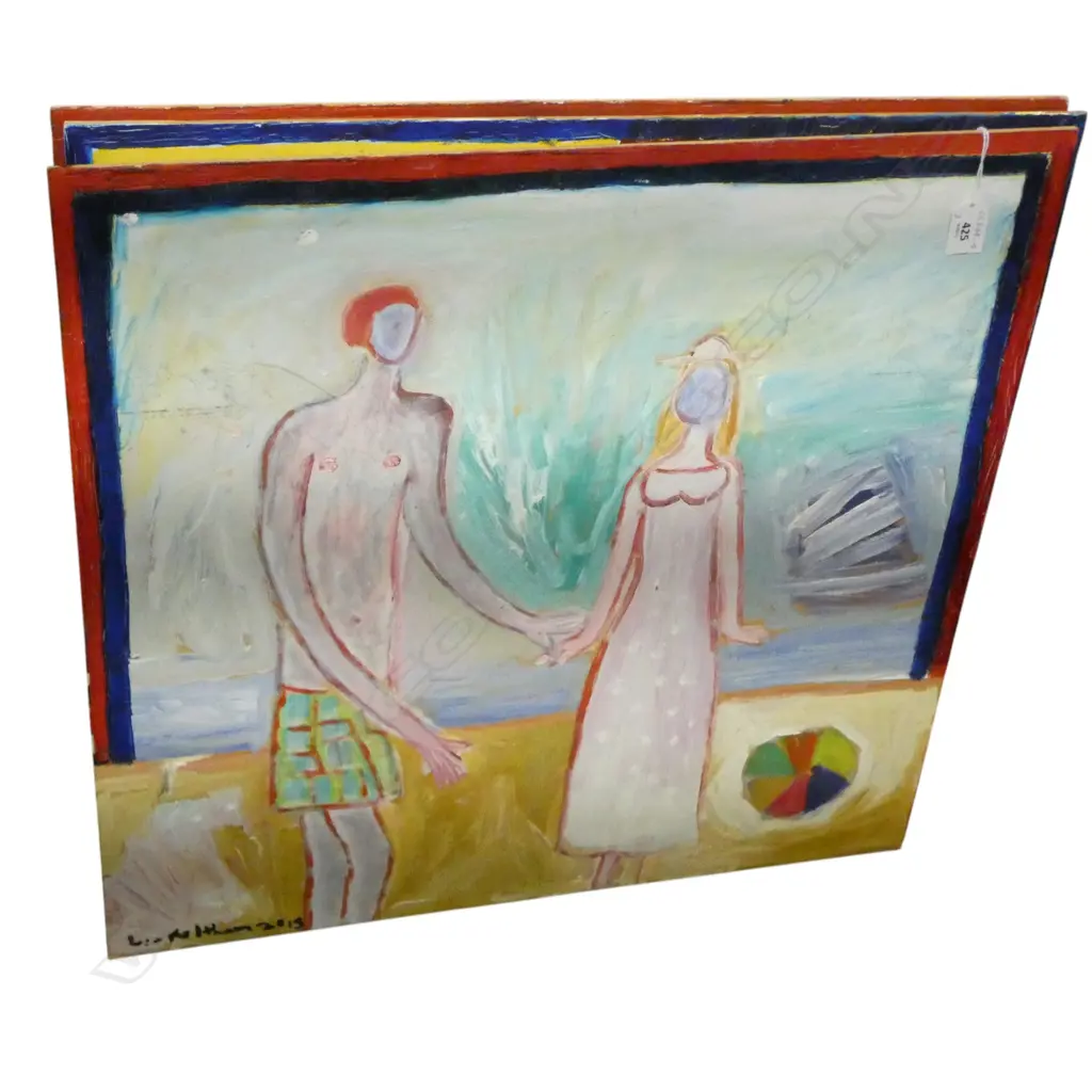 LEE FELTHAM, MATE FOR LIFE ,  ACRYLIC ON BOARD x 3 , 600 X 600MM provenance below Image 1++