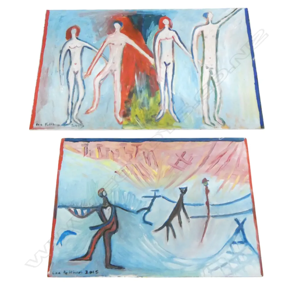 LEE FELTHAM, "THE DEVIL IN DISGUISE" ACRYLIC ON CANVAS X 2, SIGNED 2015, LGST 600 X 900 MM, provenance below Image 1++