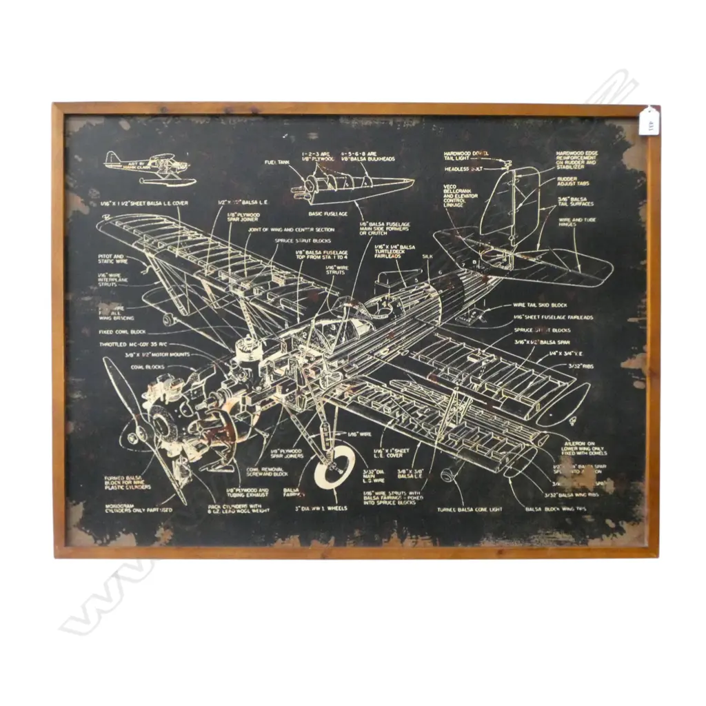 HANK CLARK PLANE PRINT 570x760mm Image 1++