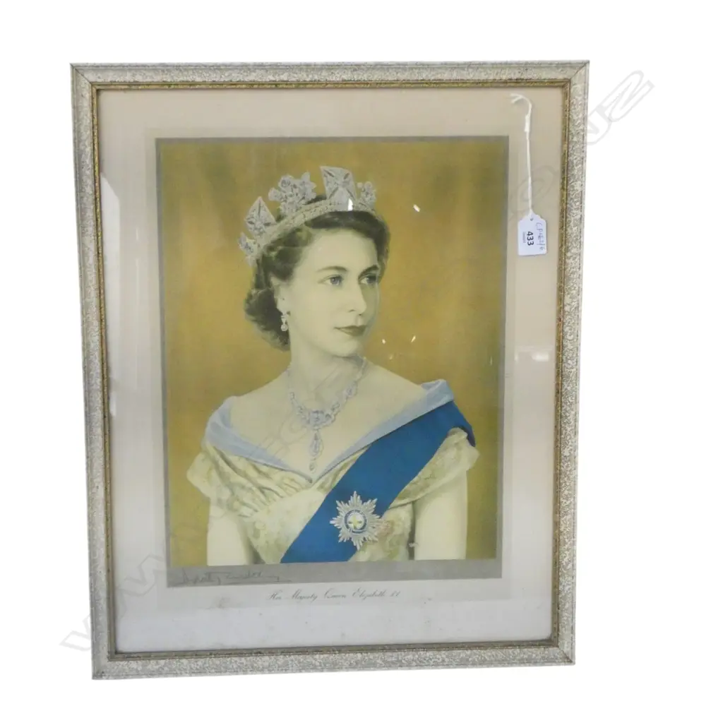 QUEEN ELIZABETH DOROTHY WILDING 1952 WEDDING PORTRAIT PRINT 495x395mm Image 1++