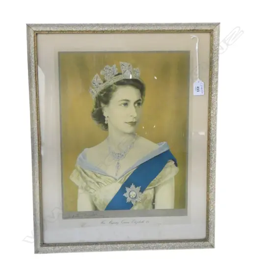QUEEN ELIZABETH DOROTHY WILDING 1952 WEDDING PORTRAIT PRINT 495x395mm