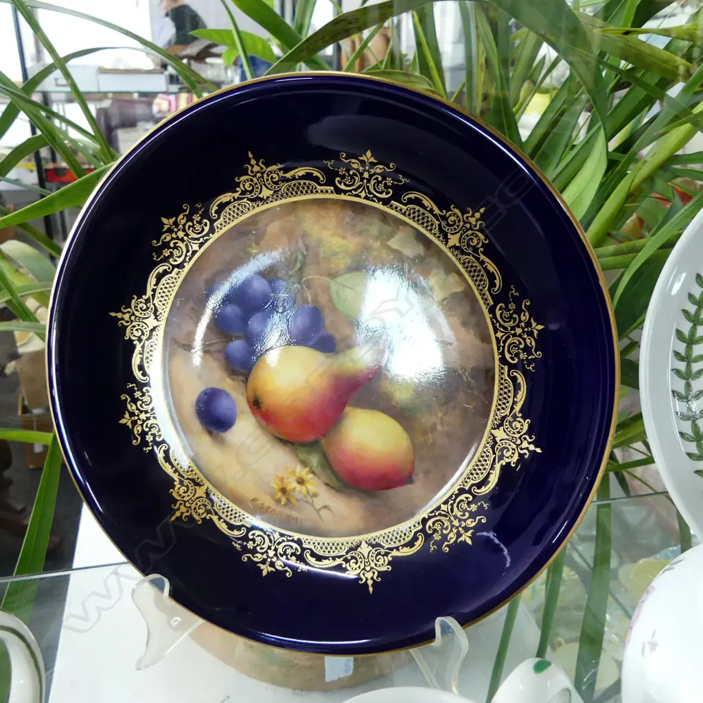 ROYAL WORCESTER R. SEBRIGHT FRUIT CABINET PLATE 235mm dia Image 1++