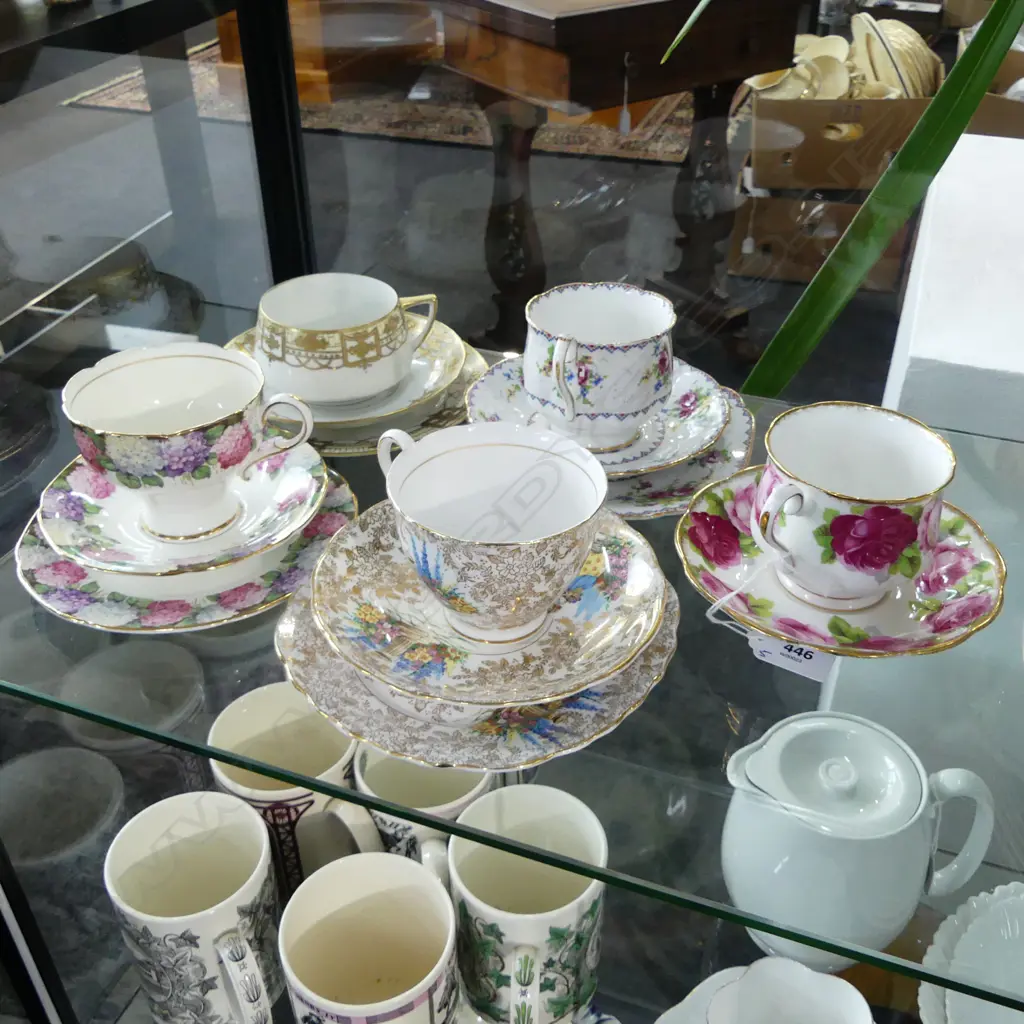 4 CHINA TRIOS + ROYAL ALBERT 'OLD ENGLISH ROSE' C/S Image 1++