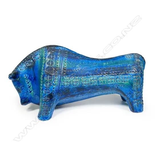 Vintage Bitossi Bull designed by Aldo Londi numbered/Italy to foot. H.160 x 300mm